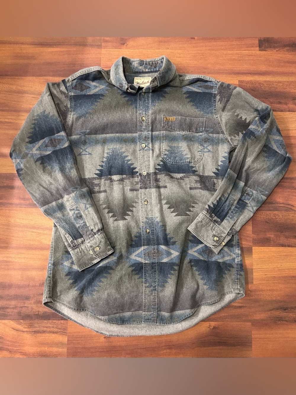 Vintage 90s Woolrich Aztec Pattern Button Up